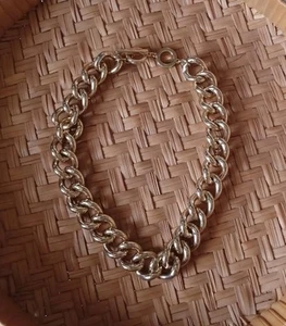 Vintage 90s Style Anne Klein Chunky Gold Tone Big Thick Chain Link Necklace - Picture 1 of 5