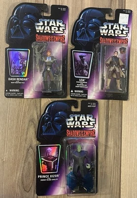 Lote De 3 Figuras 1996 Star Wars Sombras del Imperio Dash Render Leia Xizor Nuevas Foto 1 de 4