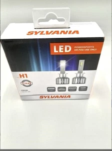 New SYLVANIA 2 PK H1 LED Powersport Headlight Bulbs, 6000K Cool White Light - Picture 1 of 5