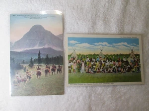 Native American Indians Travois Trail Montana MT Postcards Frontier Days Wyoming - Picture 1 of 4