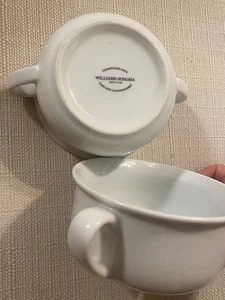 Williams Sonoma Essential White Double Handle Porcelain Soup Bowls Set of 2 - Picture 1 of 8