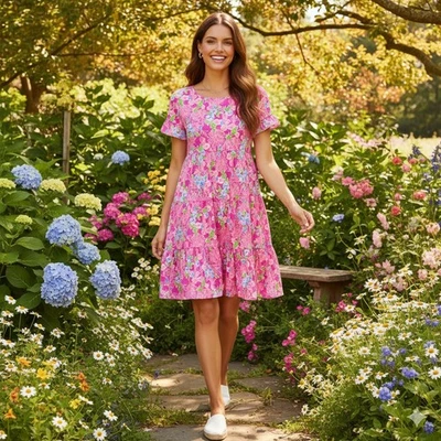 Lilly Pulitzer Jodee Swing Dress Womens XL Amethyst Moms The Word Floral - Image 1 of 4