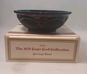 Cuenco para servir Avon The 1876 Cape Cod Collection rojo rubí vintage excelente estado - Imagen 1 de 5