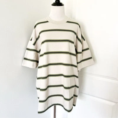 Camiseta manga corta All Saints crema y verde a rayas - grande Foto 1 de 4