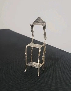 Antik Silber Miniatur Etagere Rokoko Regal Holländischer / Hanauer Stil um 190015g - Bild 1 von 14