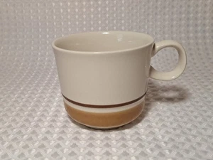 Vintage Hearthside Aquarelle Steinzeug Beige Braun Boden Streifen Becher Japan - Bild 1 von 7