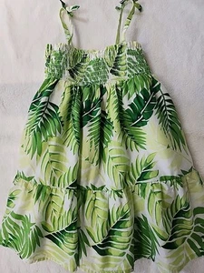Janie And Jack Girls Palm Leafs Sundress Size 4 Preowned - Picture 1 of 7