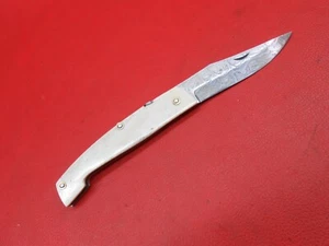 Custom Handmade Damascus Friction Folder Knife Bone Grip With Sheath C01 - Picture 1 of 9