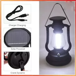 LED Solarleuchte Camping Lampe USB Aufladbar Laterne Akku Zelt Licht Outdoor NEU - Bild 1 von 9
