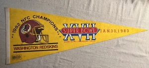 1982 Washington Redskins NFC Champions Super Bowl XVII Pennant - Picture 1 of 2