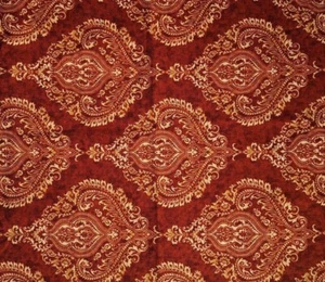 Waverly Inspirations Siebdruck Demask Chai weinrot Baumwollstoff 2 Yard 43 Zoll - Bild 1 von 5