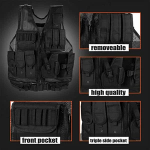 Einsatzweste Taktische Weste Kampfmittelweste Modular Tactical Combat Schwarz DE - Bild 1 von 8