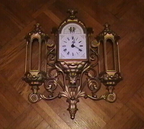 VINTAGE BURWOOD PRODUCT CO. ORNATE "NEW HAVEN" 597 WALL CLOCK WORKS PERFECTLY! Cover