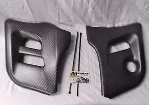 NOS OEM Yamaha Raptor 660 Engine Motor Side Covers Frame Guards Carbon Fiber - Foto 1 di 11
