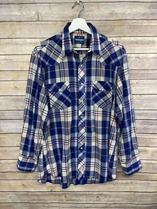 Camisa a Cuadros De Colección Wrangler Para Hombres Grande Perla Frontal A Presión Western Rodeo Larga Slv - Imagen 1 de 9