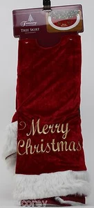 Trimming Traditions 48 in Diameter Red & White Merry Christmas Tree Skirt NWT - Picture 1 of 1