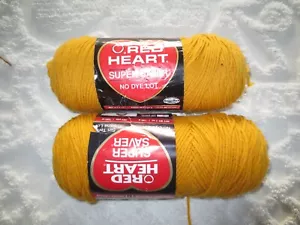 7 oz. & 8 oz. Skeins RED HEART SUPER SAVER 4 Med. #0321 GOLD Acrylic Yarn - Picture 1 of 5