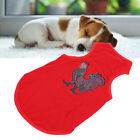 Red M Dog Clothes Soft Comfortable Rhinestone Design DIY Painting Pet T‑Shir Ttu