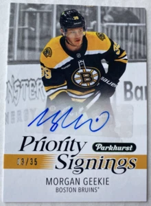 2025 UD Parkhurst Priority Signings MORGAN GEEKIE Autograph 03/35 Spring Expo - Picture 1 of 2
