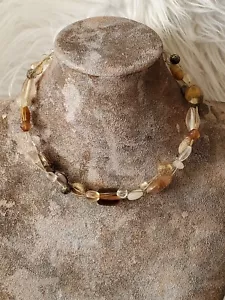 Lia Sophia Amber Colored Beaded Necklace - Picture 1 of 5
