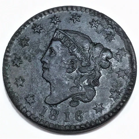1816 Coronet Head Large Cent Beautiful High Grade Coin Rare Date Cover