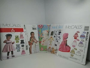 Lot of 5 Sewing Patterns Mccalls Butterick Sewing Set Infant Todler 2 3 ps Sets - Picture 1 of 12