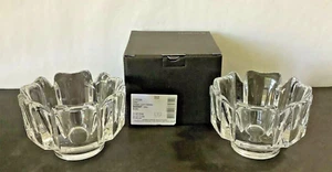 Pair ORREFORS KOSTA BODA Sweden "CORONA" Decor Full Lead Crystal Bowls Signed - Picture 1 of 6