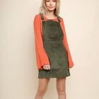 Umgee Corduroy Overall Dress Womens Boho Forest Green Size M