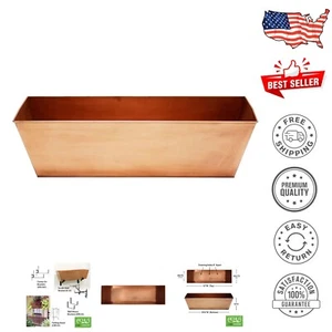 Large Antique Copper Flower Box - Classic Window Planter for Elegant Gardens - Picture 1 of 11