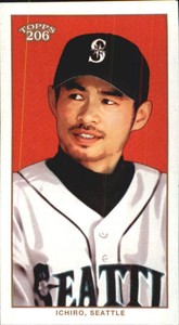 2002 (MARINERS) Topps 206 Piedmont Red #256C Ichiro Suzuki White Jsy
