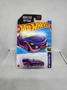 2025 Hot Wheels Viola Monster High Ghoul Mobile HW Schermo Tempo - Foto 1 di 3