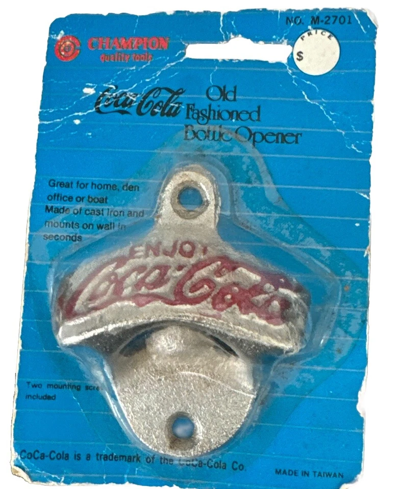 Vintage Coca Cola Metal Wall Mount Bottle Opener "Enjoy Coca Cola" in Bright Red - Image 1 of 1