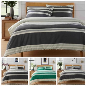 Juego de fundas de almohada de edredón a rayas de Miami ropa de cama moderna individual doble rey - Imagen 1 de 7