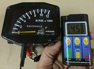 PROBADOR DE BATERÍA + CONTADOR DE REVOLUCIONES MOTOPLAT 12000 RPM TACÓMETRO 2 TIEMPOS CONTADOR DE REVOLUCIONES - Imagen 1 de 6