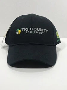 NWT TRI COUNTY EQUIPMENT JOHN DEERE BLACK BASEBALL STYLE HAT MEN'S ONE SIZE - Picture 1 of 11