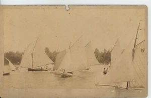 Tarjeta de gabinete de grupo de veleros cerca 6x8 c1885 - Imagen 1 de 2