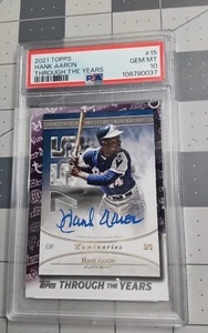 2021 Topps Baseball #TTY15 Hank Aaron Through The Years 2017 Luminaries PSA - Picture 1 of 3