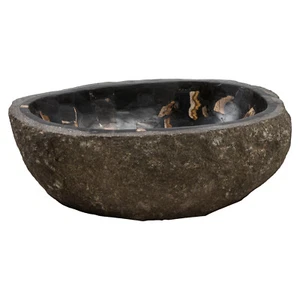 Riverstone sink with petrified wood mosaic Washbasin Dec Vanity Handmade Home - Picture 1 of 8