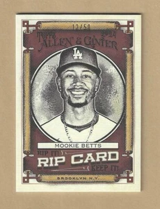 Tarjeta #'d/50 Dodgers Topps Allen & Ginter 2024 MOOKIE BETTS RASGARLA o KEEP IT - Imagen 1 de 2