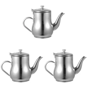 Set of 3 Ölkanne Fettbehälter Aus Edelstahl Ölkessel Für Die Küche - Bild 1 von 12