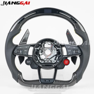 Carbon Fiber LED Steering Wheel Fit Audi S3 S4 S5 A3 A4 A5 A6 RS3 RS4 RS5 2010+ - Image 1 of 4