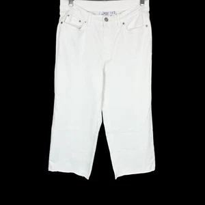 Denim & Co. Petite Easy Stretch Denim Cropped Wide Leg Jean w/ Fray Hem 12P Size - Picture 1 of 2