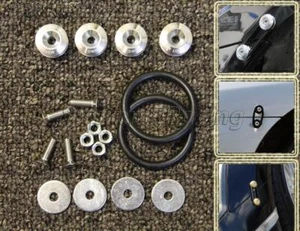 RDT SILVER Alunimun BUMPER QUICK RELEASE FASTENER KIT CIVIC DEL SOL EG EK EF - Foto 1 di 3