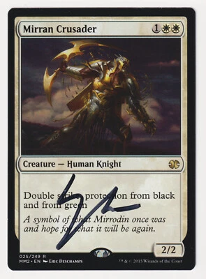 Signed Mirran Crusader HP Modern Masters 2015 Artist Eric Deschamps MTG Magic! - Image 1 of 2