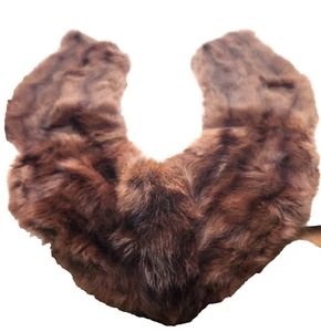 VINTAGE DARK MINK COLLAR 26"x4" Dark brown satin lining - Picture 1 of 4