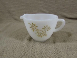 Federal Glass company Coffee Creamer Milk glass Bamboo leaves - Picture 1 of 5
