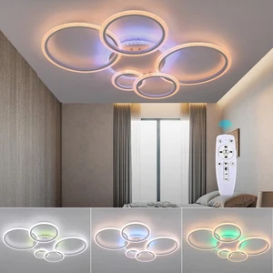 LED RGB Deckenleuchte Dimmbar 80W Deckenlampe mit Fernbedienung Wohnzimmerlampe - Bild 1 von 20