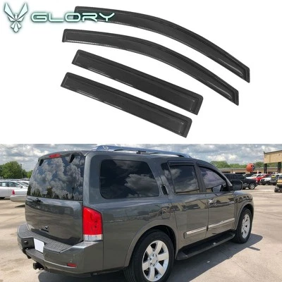 Fits 04-16 Nissan Armada 04-10 Infiniti QX56 Window Visors Rain Guard Deflector - Image 1 of 4