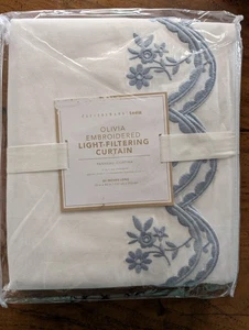 POTTERY BARN TEEN S/2 Olivia bestickte leichte Filterplatten - 52x84" - OFFENE BOX - Bild 1 von 4