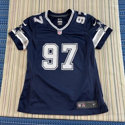 Camiseta deportiva de los Dallas Cowboys para mujer pequeña azul marino fútbol americano de la NFL Nike On Field McClain 97 Foto 1 de 4